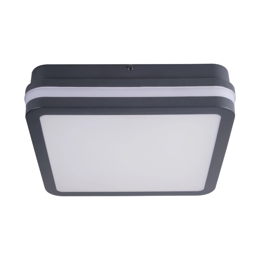Plafoniera LED quadrata 18W 22cm grafite CCT IP65 Kanlux