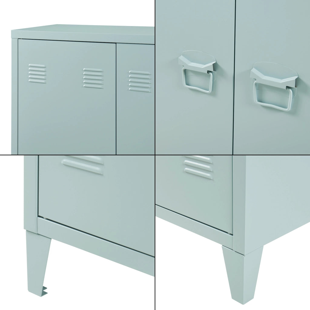 Armadietto da Ufficio Oripää in Acciaio 110 x 75 x 33 cm Blu Grigiastro [en.casa]