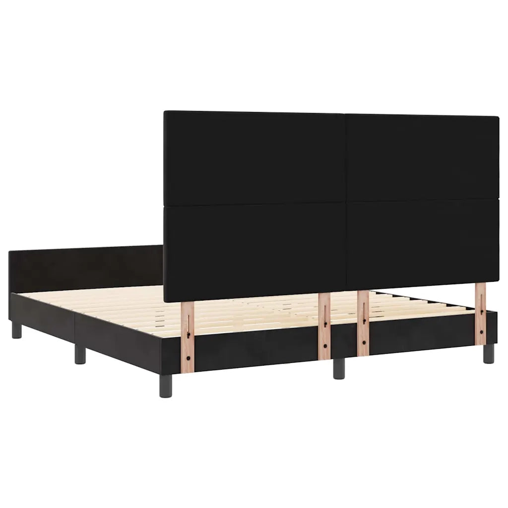 Letto a molle con testiera Nero 180 x 200 cm Velluto 3344959