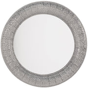 Specchio da parete in argento rotondo da 80 cm con decorativo dipinto