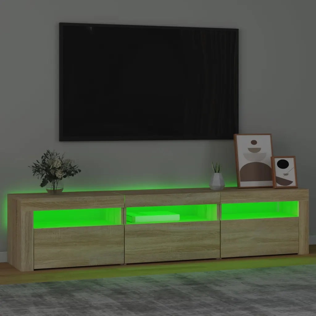 Mobile Porta TV con Luci LED Rovere Sonoma 180x35x40 cm 3152756