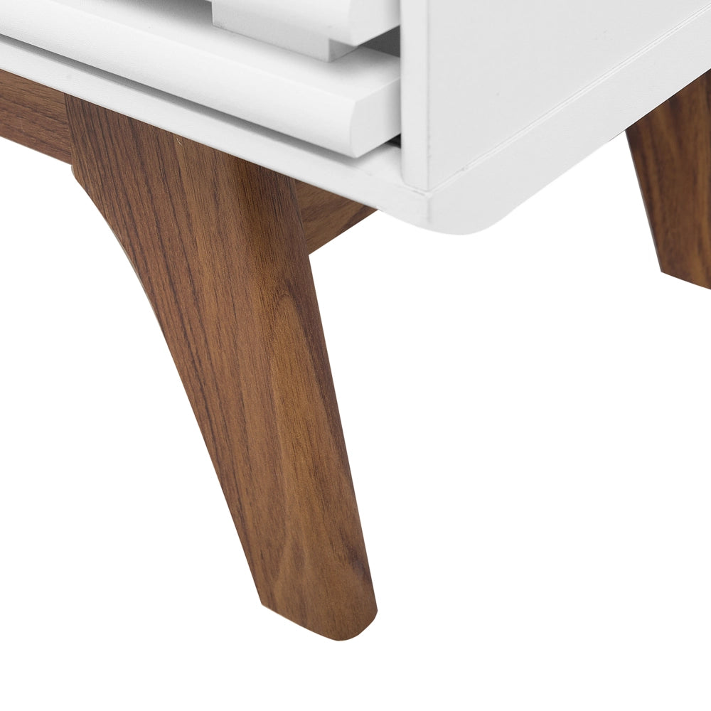 Mobile TV Legno Scuro Bianco TV Fino a 53ʺ Consigliato 4 Ripiani Passacavi Moderno