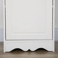 Mobiletto del Bagno a Torre 3 Ripiani Regolabili su 3 Livelli e 1 Ampio Armadietto Inferiore Manopole sull'Anta MDF Bianco 40x23x160cm