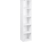 Libreria con 5 Comparti - Comodino per Archiviazione - Libreria a Comparti - Bianco 30x24x132 cm