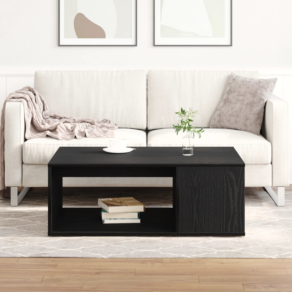 Tavolino da caffÃ¨ Rovere Nero 90x67x33 cm Legno ingegnerizzato