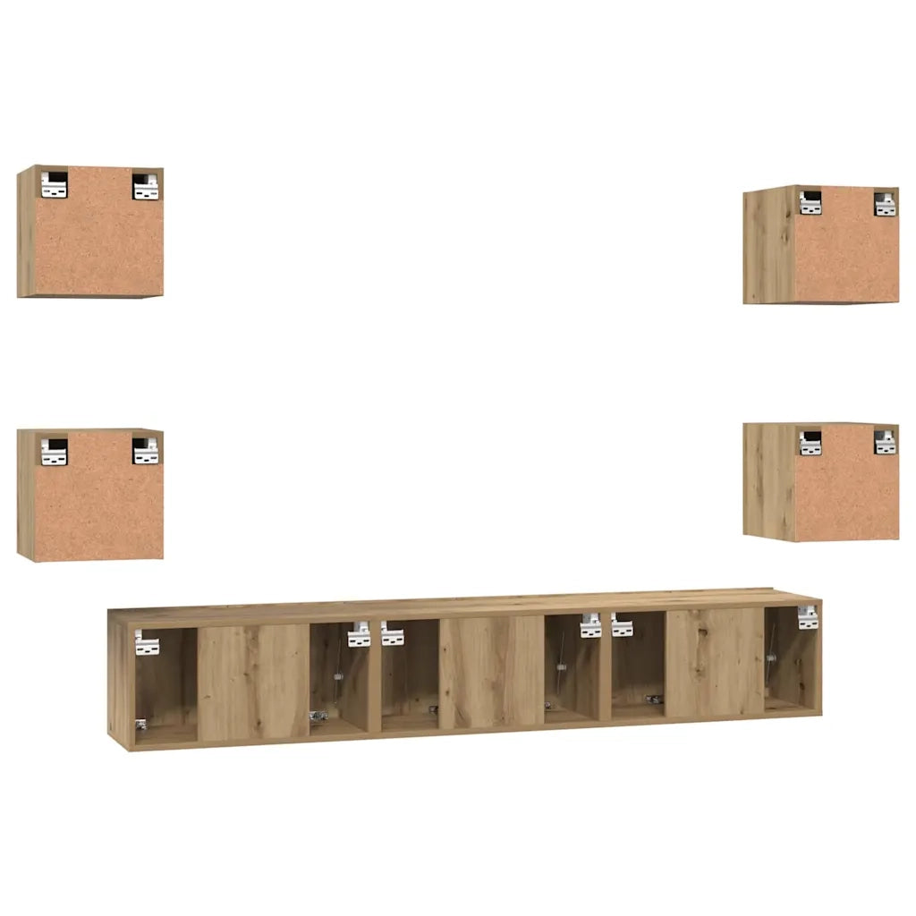Set mobile TV 7 pcs Rovere artigianale Legno multistrato 3393398