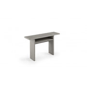 Tavolo consolle estensibile Oplà con piano ribaltabile e vano portaoggetti cemento 120x35/70x75 cm - Terraneo