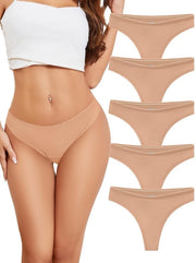 Set di Slip per Donna in Cotone - 5 pezzi - Comfortabile e Respirante - Slip Thong/Tanga per Donna