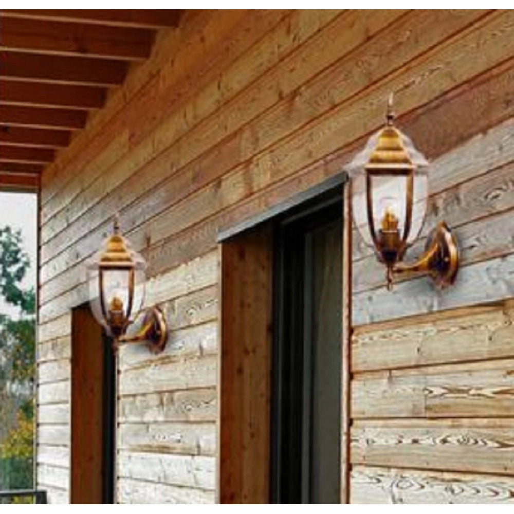 Trade Shop - Lanterna Giardino Antica Lampada Parete Applique Esterno Muro Retrò Es09 Bronzo -