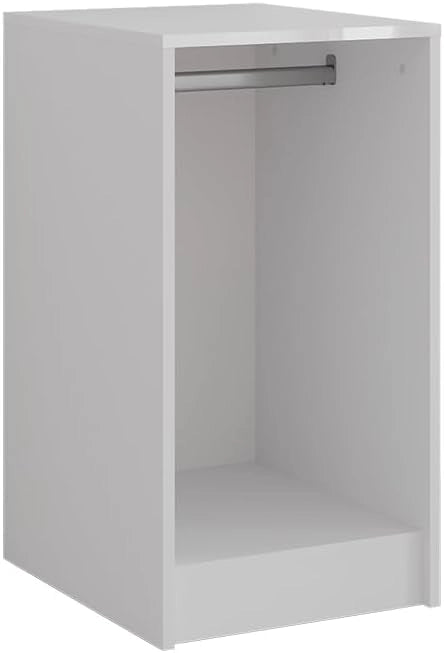 Cassettiera per camera da letto Sherry, Bianco/bianco lucido, 40.2 x 76 cm, adatto per la conservazione in soggiorno o in camera da letto