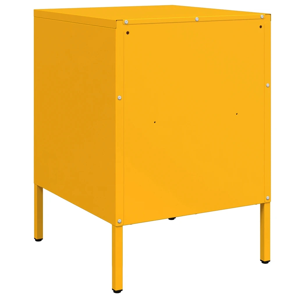 Comodini 2 pz Giallo Senape 36x39x50,5 cm in Acciaio 843061