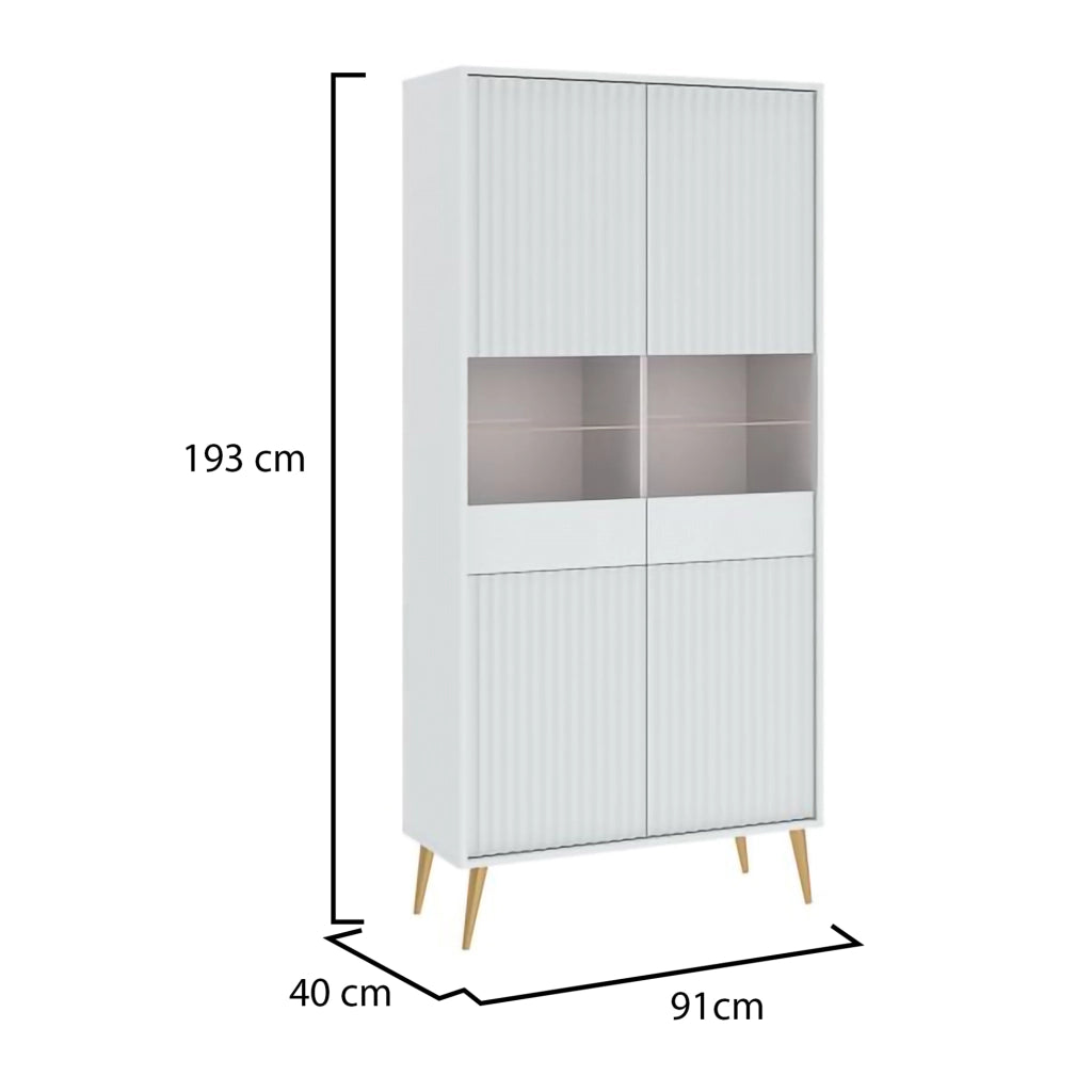 Mobile Espositore Lenega, Vetrina 6 Ripiani, 91x40x193h cm Bianco