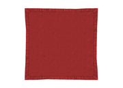 Tovaglia Cucina Soggiorno In Cotone Con Orlo A Giorno In Tinta Unita Ajour - 85x85cm - Rosso