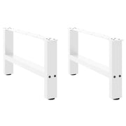 Gambe per Tavolino da Caff¨¨ Bianche 2 pz | Piede del tavolo 70x(30-31) cm Acciaio