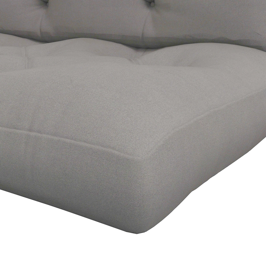 Cuscino sedile Cuscino cuscino con cuciture a bottoni; 120 x 80 x 12 cm; grigio