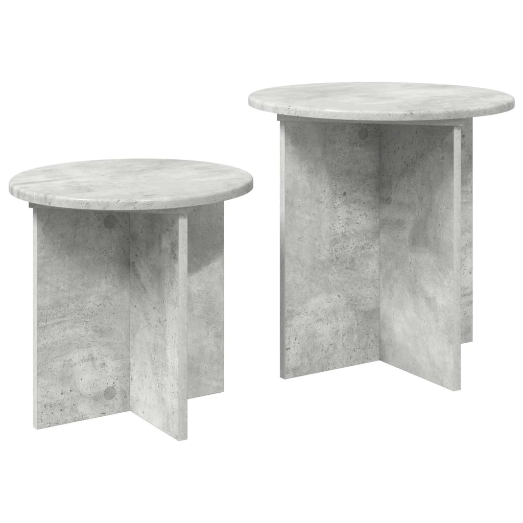 Set tavolini 2 pcs Grigio Cemento Legno ingegnerizzato