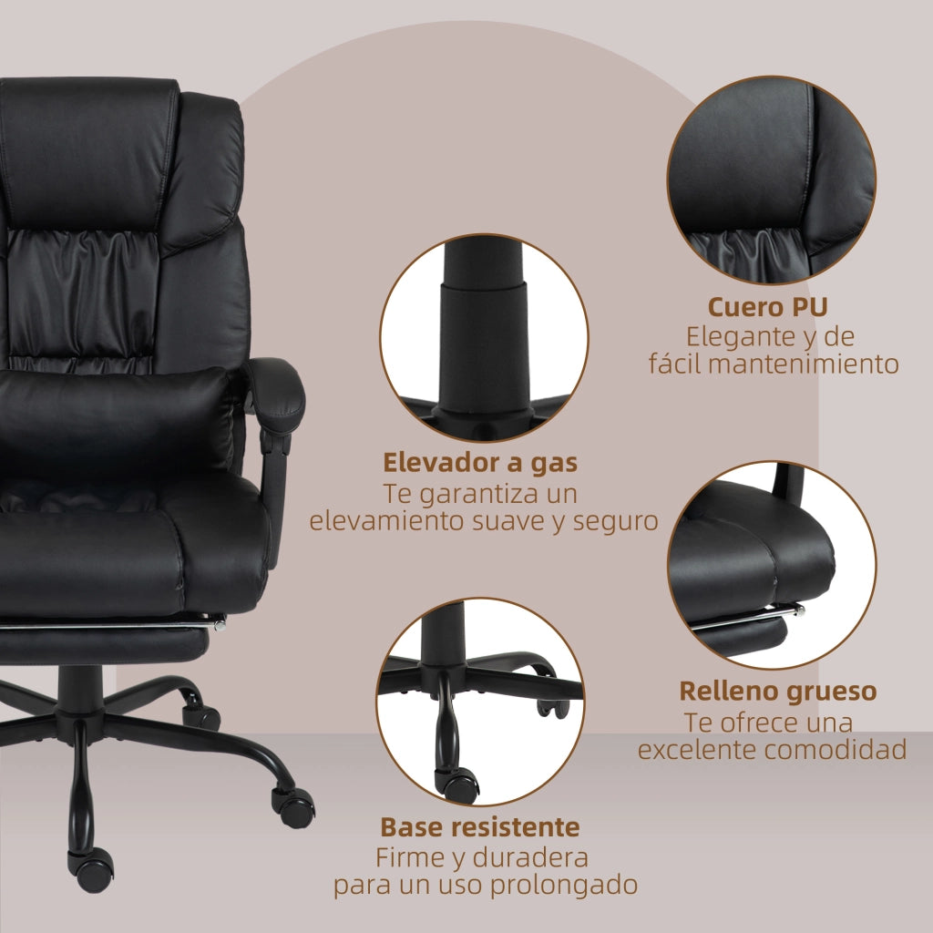 Sedia da Ufficio con Massaggio 6 Punti Schienale Alto Reclinabile ¨C Zephmum ¨C Nero