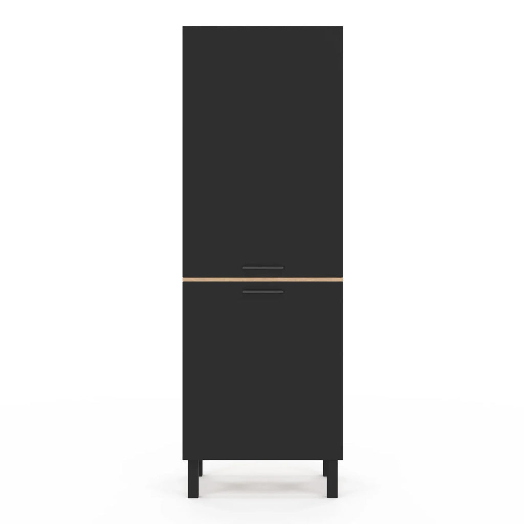 IDMarket - Cucina a 2 ante CINA 60 cm in faggio e nero