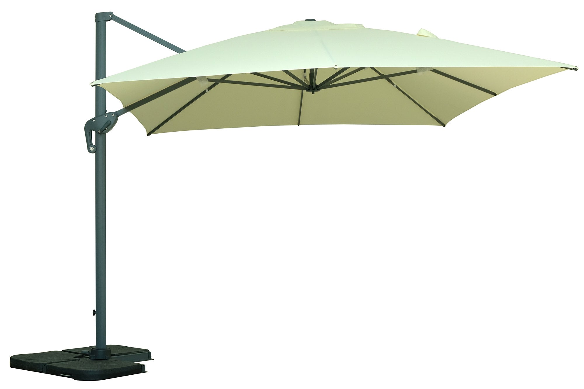 Ombrellone da Giardino Decentrato 3x3 m Struttura in Alluminio Bauer Ecrù