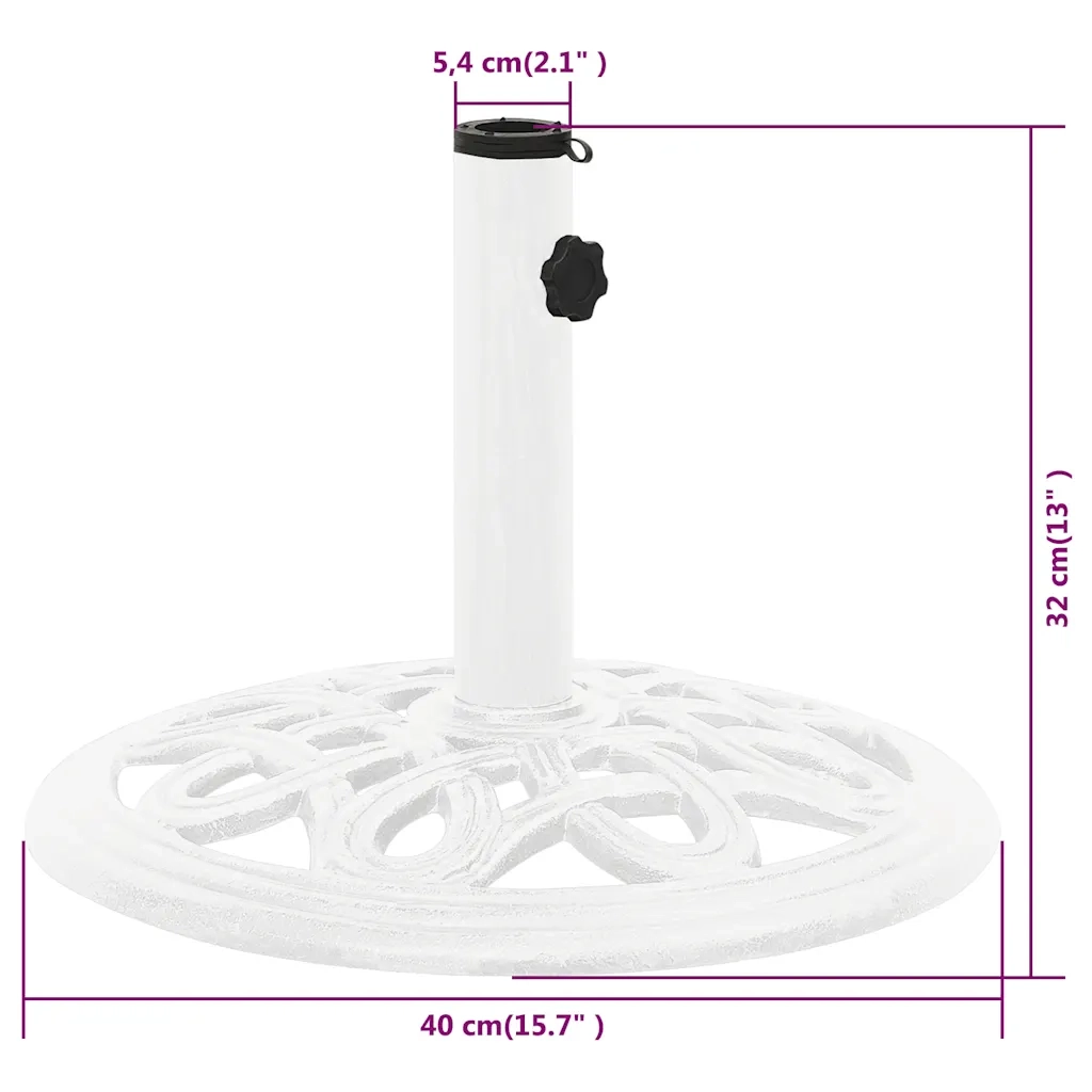 Base per ombrellone-Supporto per ombrellone Bianca 40x40x32 cm in Ghisa