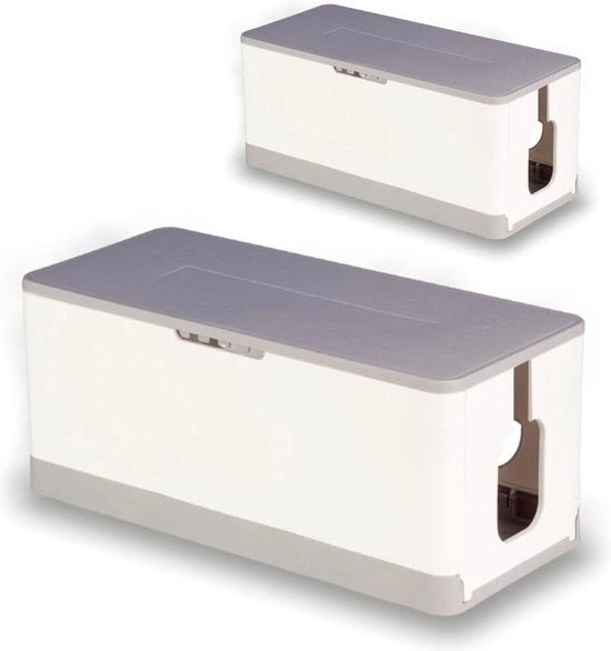 Cassetta di archiviazione per cavi elettrici e cavi - Cinture per cavi - Occupa poco spazio - 340 x 150 x 140 mm - Ripiegabile - Set da 2