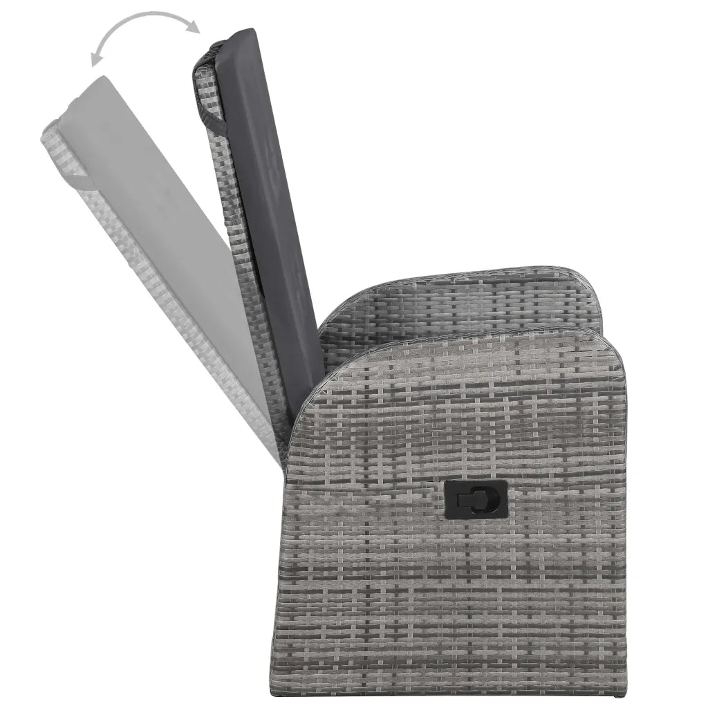 Set da Pranzo da Giardino 5 pz con Cuscini Grigio 3099486