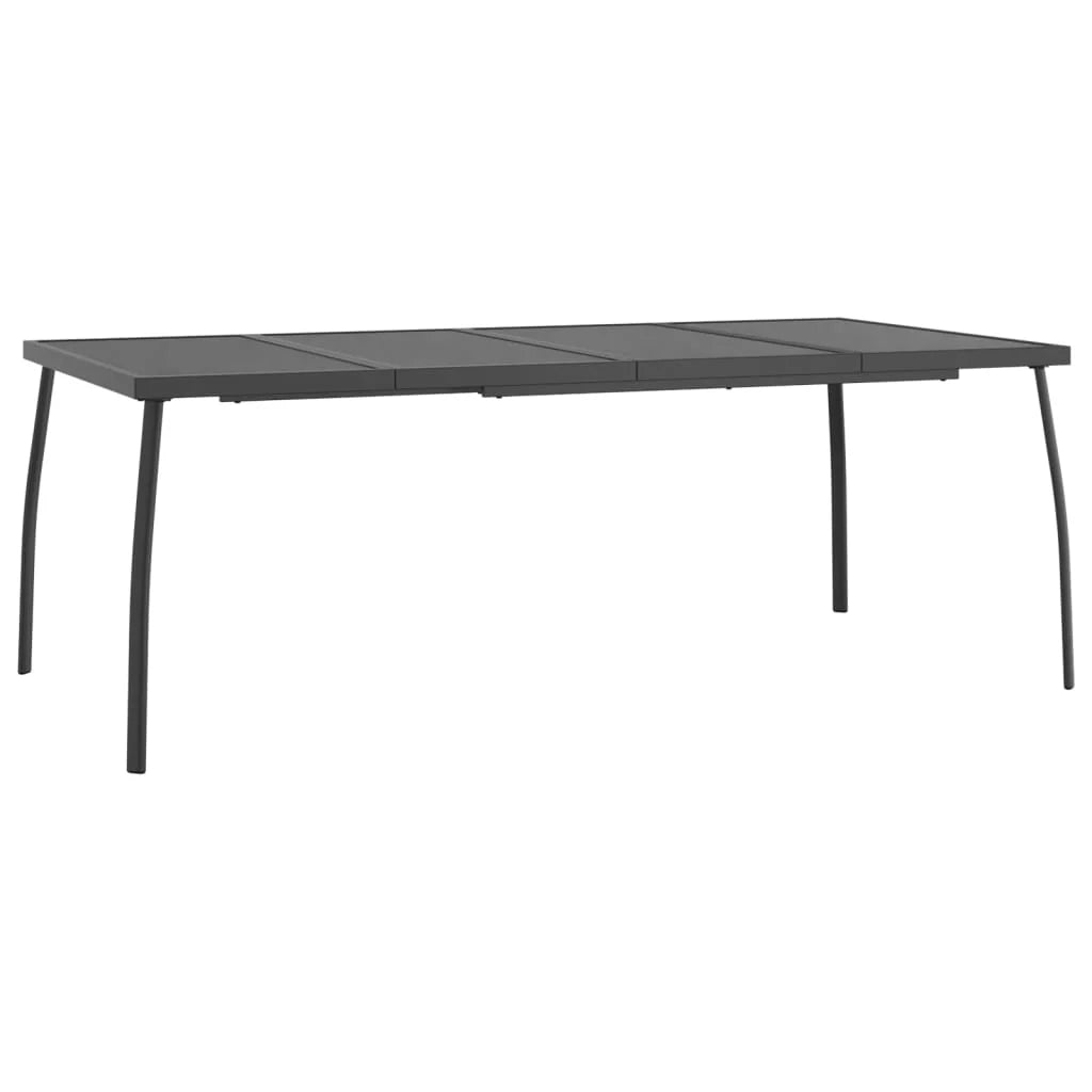 Set da pranzo da giardino per esterni in acciaio antracite da 9 pezzi 02_0014066