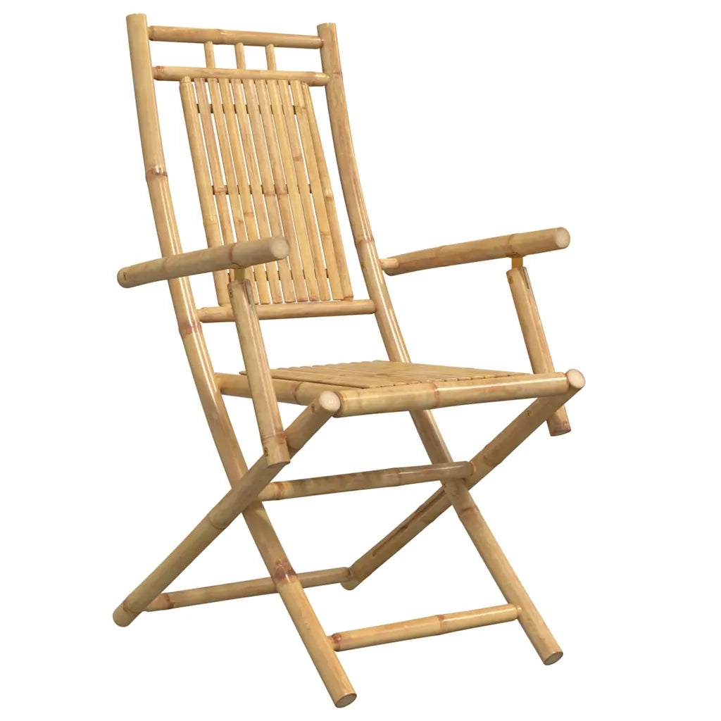 Sedie da Giardino Pieghevoli 4 pz 53x66x99 cm in Bambù