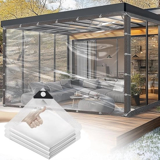 Telaio per tenda 1,5x3m - Trasparente - Resistente alle scalfitture - Impermeabile - Duraturo - Polimero di alta qualità - Telaio per tenda