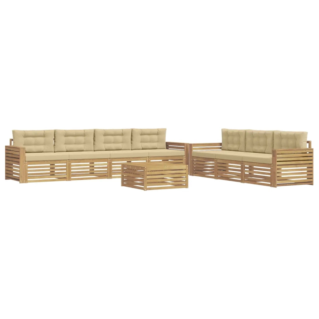 Set di divani da esterno 8 pz Bianco e Beige 3390173
