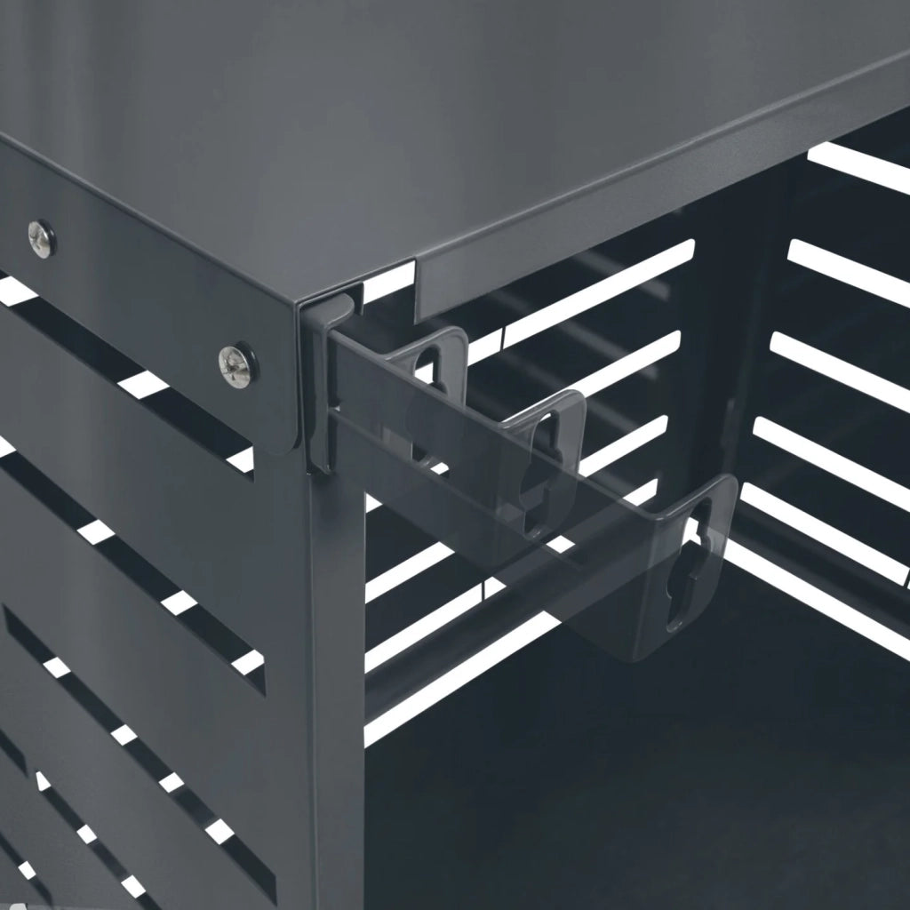 IDMarket - Copertura per climatizzatore 110 x 53 x 80 cm in metallo grigio antracite, protezione per l'unità esterna della pompa di calore