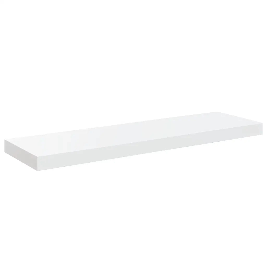 Scaffali a Parete 2 pz Bianco Lucido 80x23,5x3,8 cm in MDF cod mxl 33668