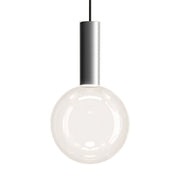 Zafferano Lampada a sospensione Sfera LED TRIAC 8W 2700K Vetro borosilicato trasparente e alluminio, design moderno per illuminazione d'interni