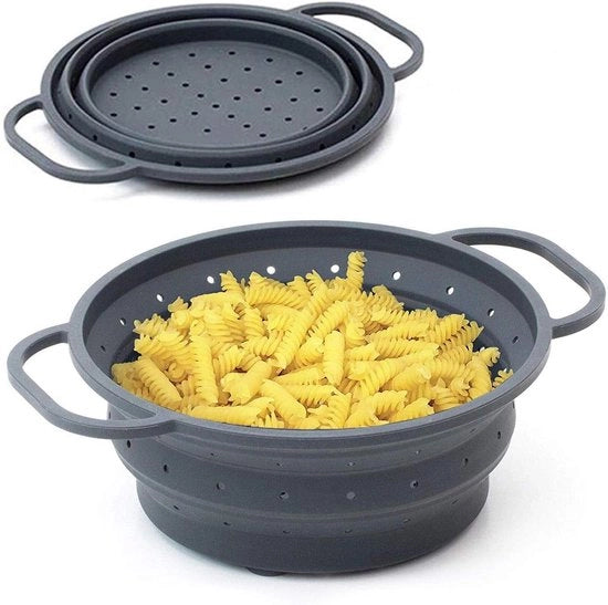 Colapreviene impermeabile a calore - setaccia pieghevole - 1 pezzo - antracite - silicone e metallo - 26 cm Ø