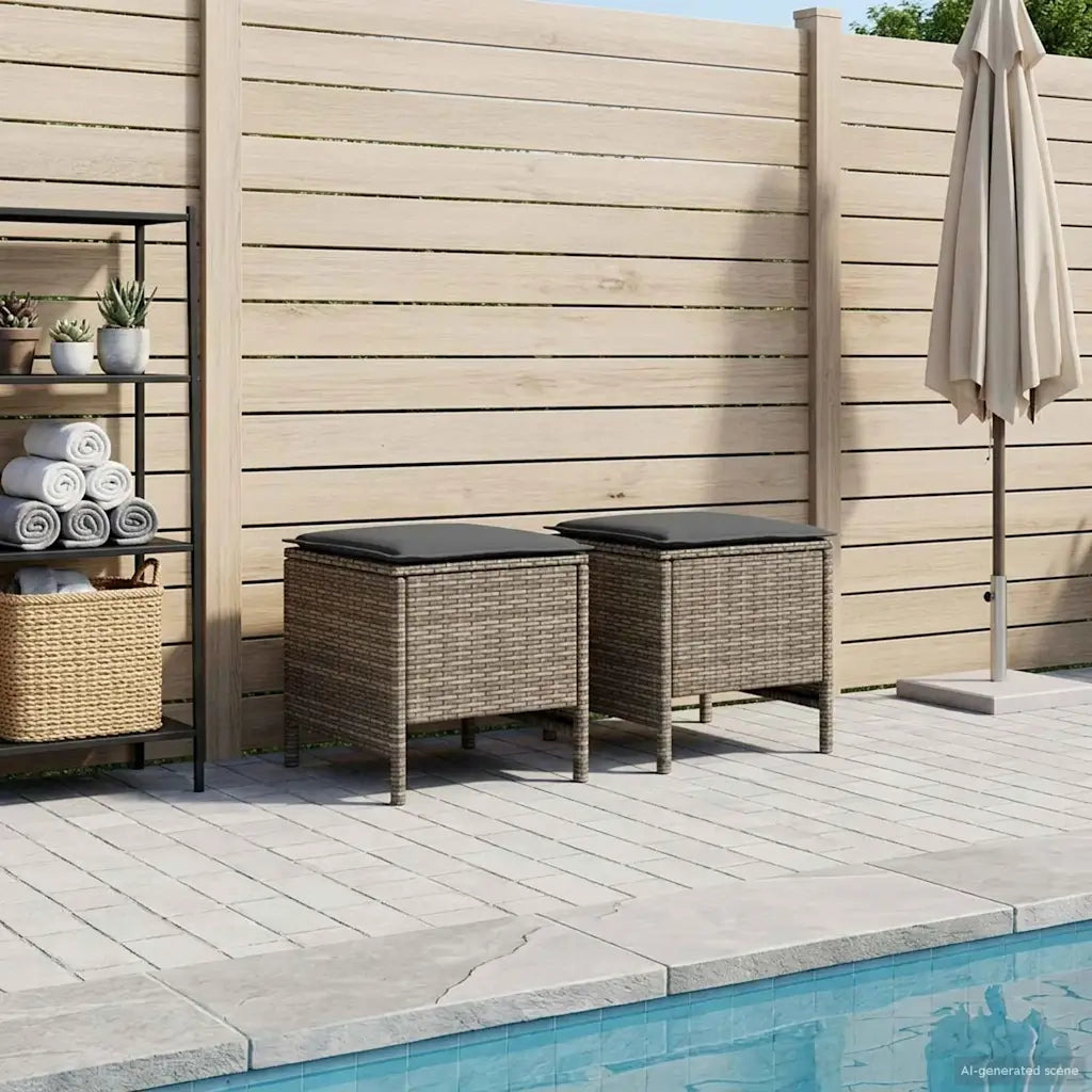 Poggiapiedi da Giardino 2 Pezzo Grigio e Grigio Scuro CFW7142272