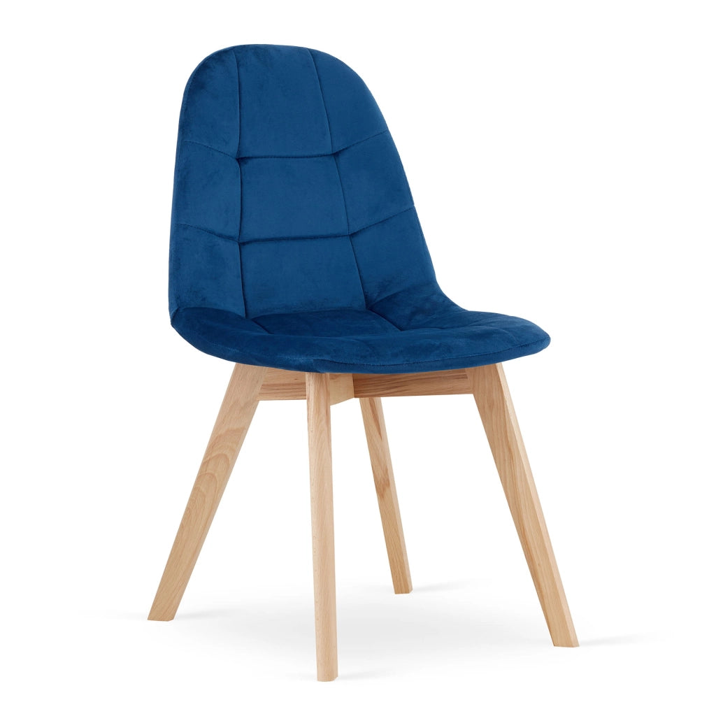 Sedia Valora NUUC in velluto blu navy dal design ergonomico x2
