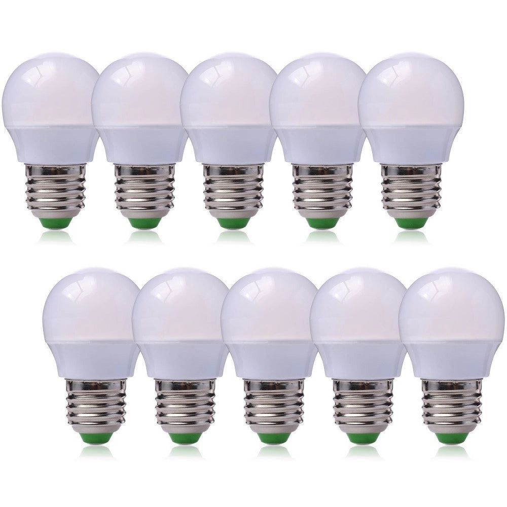 Trade Shop - Lampadina Globetto A Led Da 3w Con Copertura Bianco Latte A Luce Calda Set 10pz -