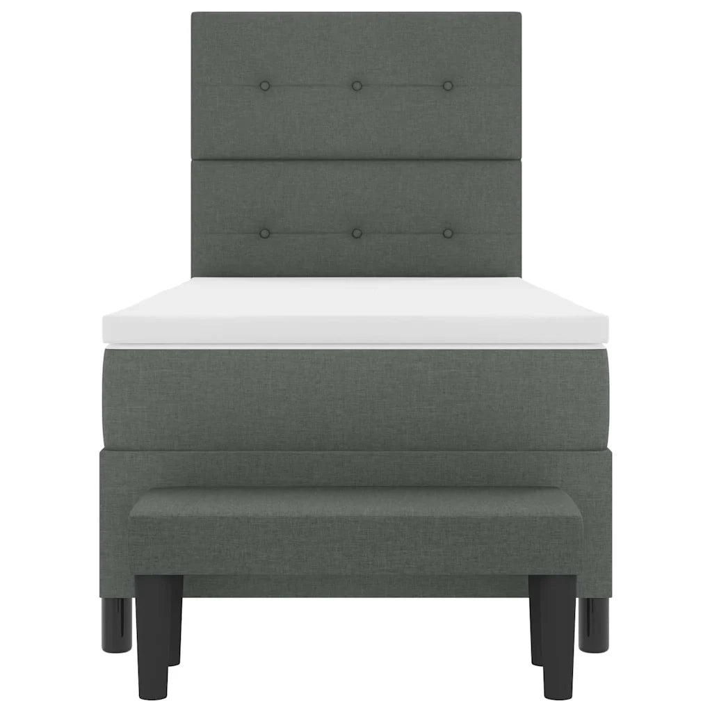 Letto a molle con testiera Grigio scuro 90 x 190 cm Tessuto 3344031