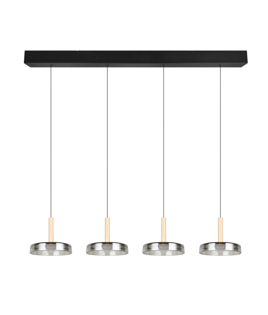 Lampada sospesa CELESTE Trio nera 4 vetri LED 3000K