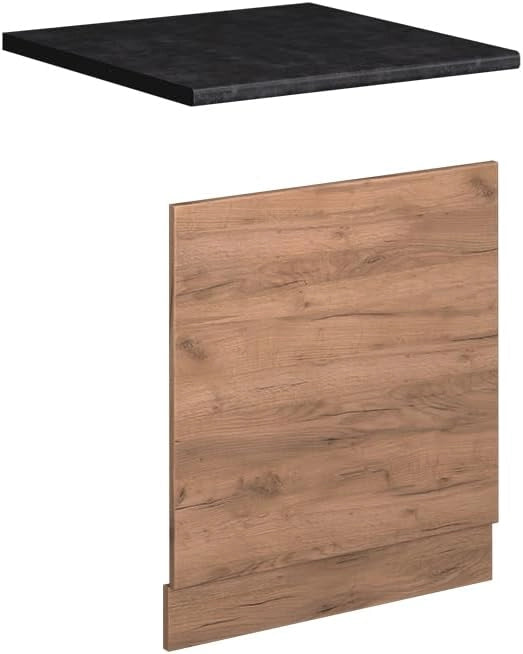 Pannello frontale Fame-Line, Quercia dorata, 60 cm, PL Antracite, per la combinazione con altri moduli della serie Fame-Line