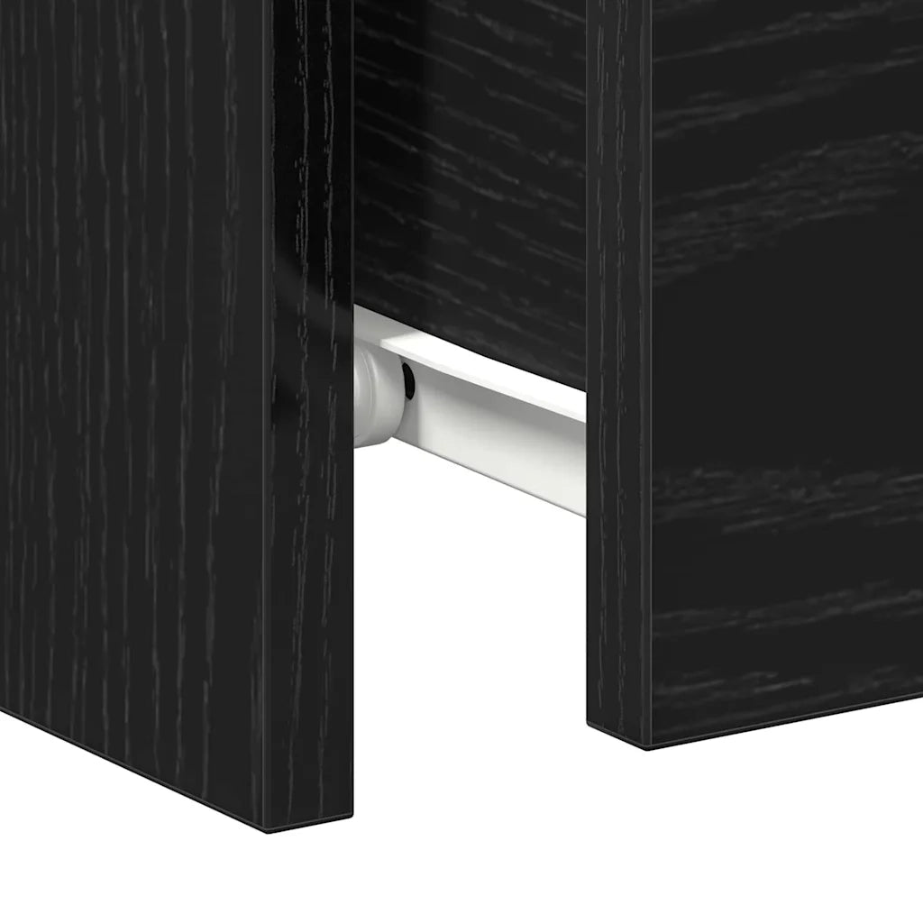 Set di 2 Comodini | Armadio da Notte | Mobiletto da notte con cassetto Rovere Nero 30 x 30 x 40 cm