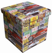 Biscottini Pouf contenitore richiudibile in ecopelle macchina Praticissimo 32x32x32