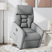 vidaXL Poltrona Reclinante Alzapersona Elettrica Grigio Chiaro Tessuto