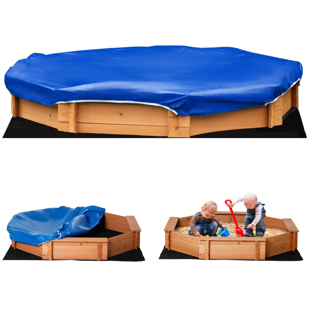Sabbiera per Bambini in Legno con Sedili e Copertura, Et¨¤ 3-8 Anni, 139.5x139.5x21.5cm