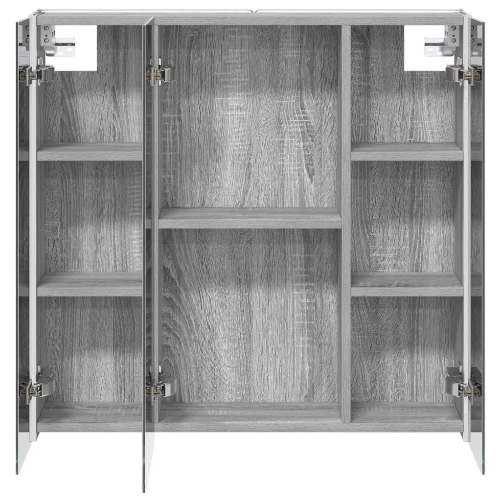 Mobiletto per specchio da bagno con lo scaffale Grigio Sonoma 889260