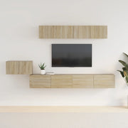 Set di Mobili Porta TV 5 pz-Credenza per TV Rovere Sonoma in Legno Multistrato