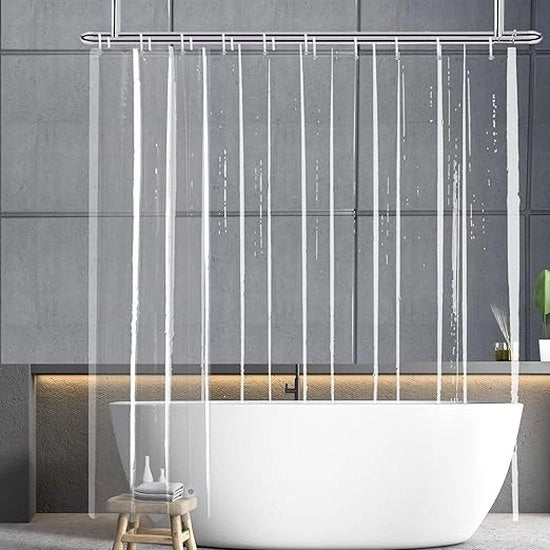 Douchegordijn trasparente, 240 x 200 cm, impermeabile, con zoom magnetico, larghezza: 240 cm, altezza: 200 cm