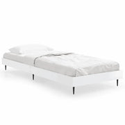Letto singolo | Letto per adulti | Giroletto Bianco Lucido 75x190 cm in Legno Multistrato