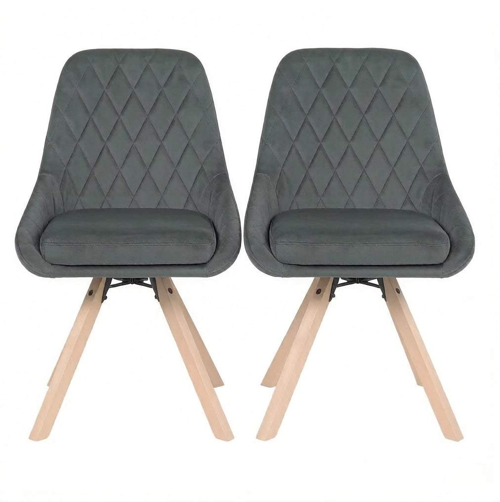Sedia da sala da pranzo 41x40x84 cm grigio scuro – girevole, set da 2