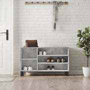 Scarpiera-Scaffale per scarpe Grigio Cemento 102x36x60 cm in Legno Multistrato 326142